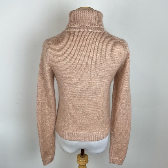 Intermix Wool Mohair blend nude tan turtleneck sweater, size small - Picture 3 of 4